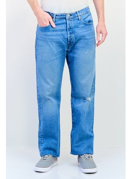 Levi's Men Regular Fit Ripped Stretchable Denim Jeans, Blue  - Image 1