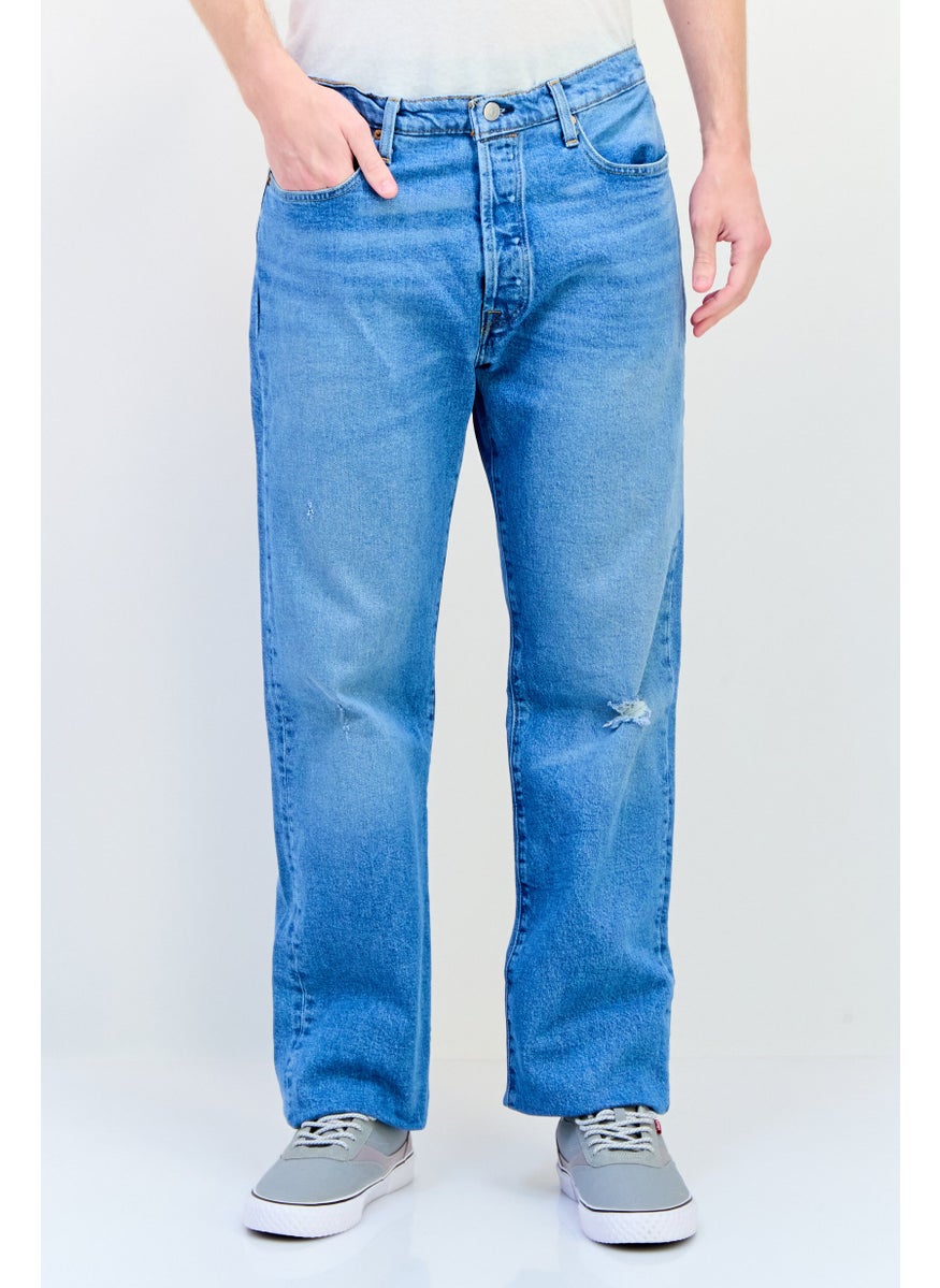 Levi's - Men Regular Fit Ripped Stretchable Denim Jeans, Blue - Image 1