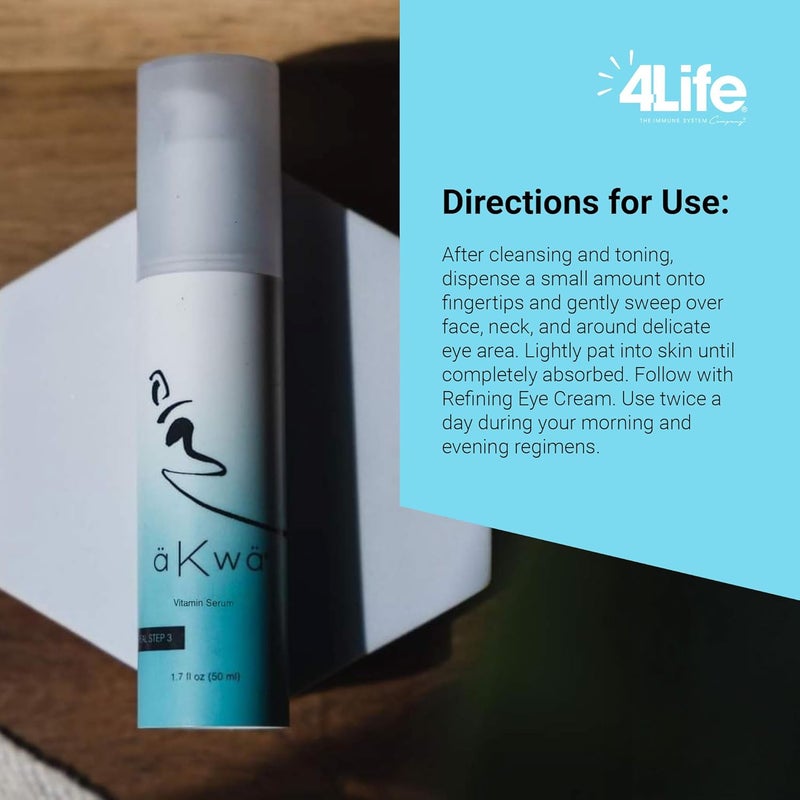 4Life aKwa Vitamin Serum Evens Tone Soothes Nourishes with Niacinamide Fermented Green Tea Water Red Maple Adenosine 15 oz - Image 5