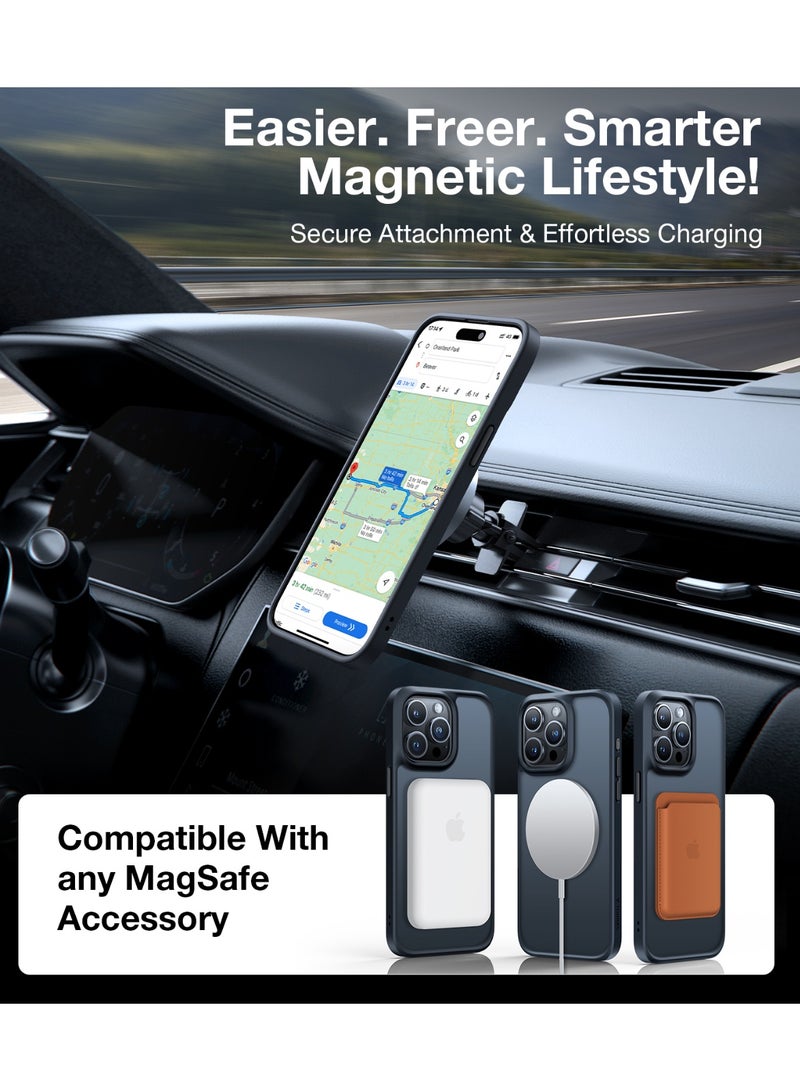 TORRAS Magnetic Guardian Designed for iPhone 15 Pro Max Case, [Mil-Grade Drop Tested] [Compatible with MagSafe] Slim Frosted, Translucent Slim Protective Case for 15 Pro Max Anti-Fingerprint Anti-ScratchCase for iPhone 15 Pro Max Phone Case (6.7") Blue Navy Blue - Image 1