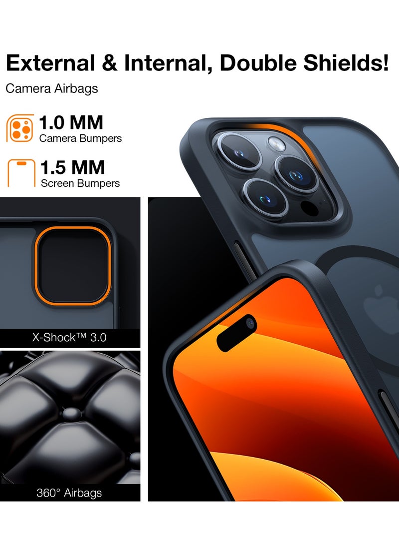 TORRAS Magnetic Guardian Designed for iPhone 15 Pro Max Case, [Mil-Grade Drop Tested] [Compatible with MagSafe] Slim Frosted, Translucent Slim Protective Case for 15 Pro Max Anti-Fingerprint Anti-ScratchCase for iPhone 15 Pro Max Phone Case (6.7") Blue Navy Blue - Image 2