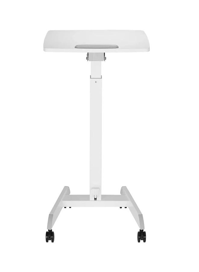 Skill Tech SH WS07 Height Adjustable Mobile Workstation with Foot Pedal and Tiltable Desktop TV Stand, Max Load 8kg – Rolling TV Stand for Home & Office  Black  - Image 1
