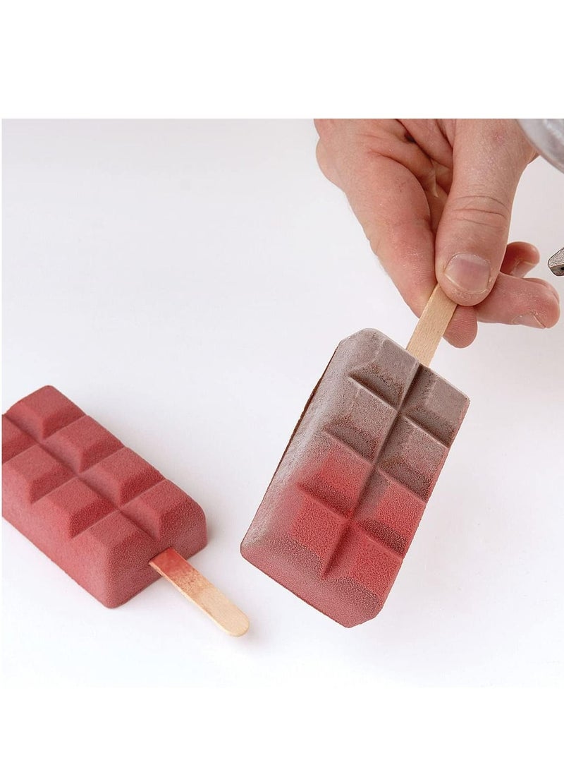 Silikomart عصي خشبية من السيليكون سهلة الاستخدام لصنع الآيس كريم من سيليكومارت، مجموعة من 100 قطعة - Image 1