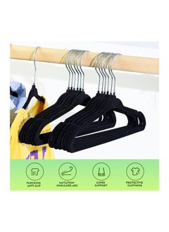 SKY-TOUCH NonSlip Velvet Kids Hangers 30 Pack Premium Baby Clothes Hangers with 360 Chrome Swivel Hook NonSlip Toddler Hangers for Childrens and Kids Clothes Spacesaving Black  - Image 2