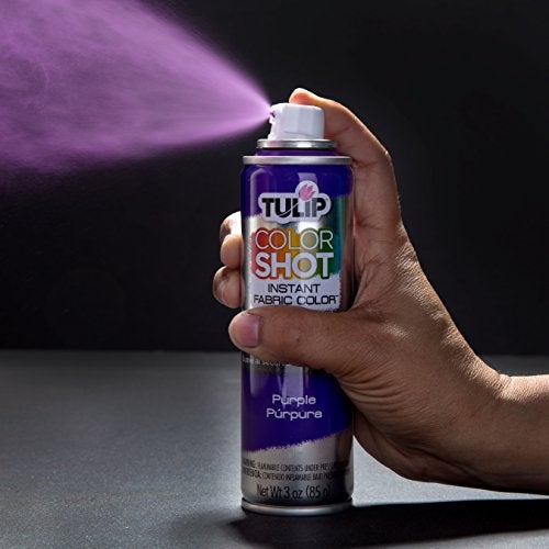 Tulip ColorShot Instant Fabric Spray Paint, Permanent Color Spray-On Fabric Paint, 3 oz Brights 3 Pack, Neon Pink, Purple, Neon Blue - Image 4