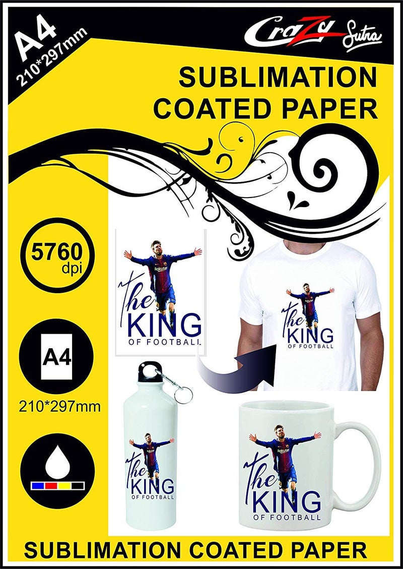 Crazy Sutra Matte Coated Dye Sublimation Sipper Printing A4 Paper (20pc) | Sublimation Paper | Sipper Printing Paper - Image 1