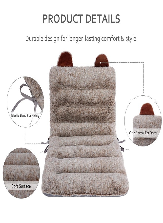 ELFJOY Desk Chair Cushion 85cm Office Chair Cushion Seat Cushion with Back Support Lounger Cushion with Fixing Band (Camel) 85×45cm - Image 3