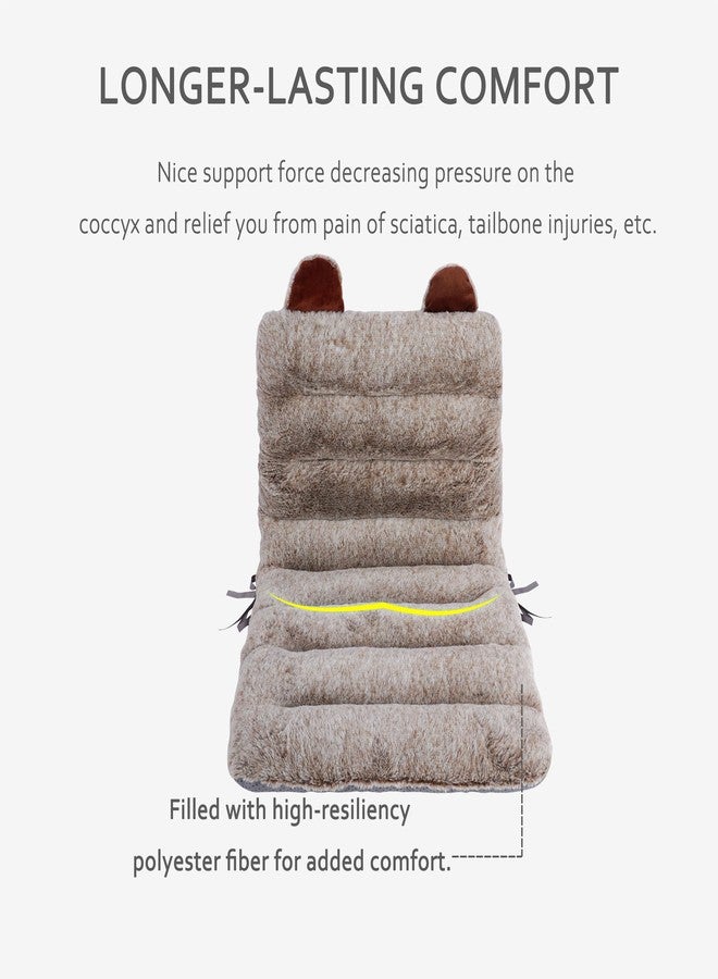 ELFJOY Desk Chair Cushion 85cm Office Chair Cushion Seat Cushion with Back Support Lounger Cushion with Fixing Band (Camel) 85×45cm - Image 4