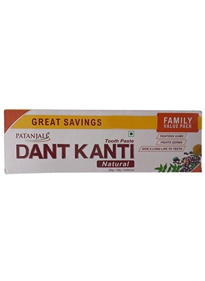 PATANJALI - Dant Kanti Toothpaste Natural (With 1N Toothbrush) 300G Combo Pack - Image 1