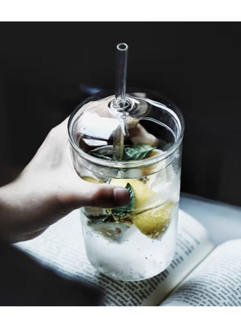 Jingke Glass Cup Large Capacity Coffee Cup Juice Cup Beverage Cup Tea Cup 510ML - Image 1