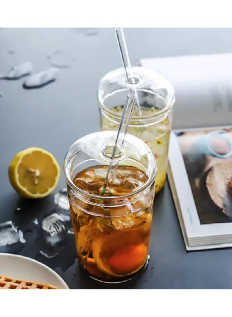 Jingke Glass Cup Large Capacity Coffee Cup Juice Cup Beverage Cup Tea Cup 510ML - Image 2