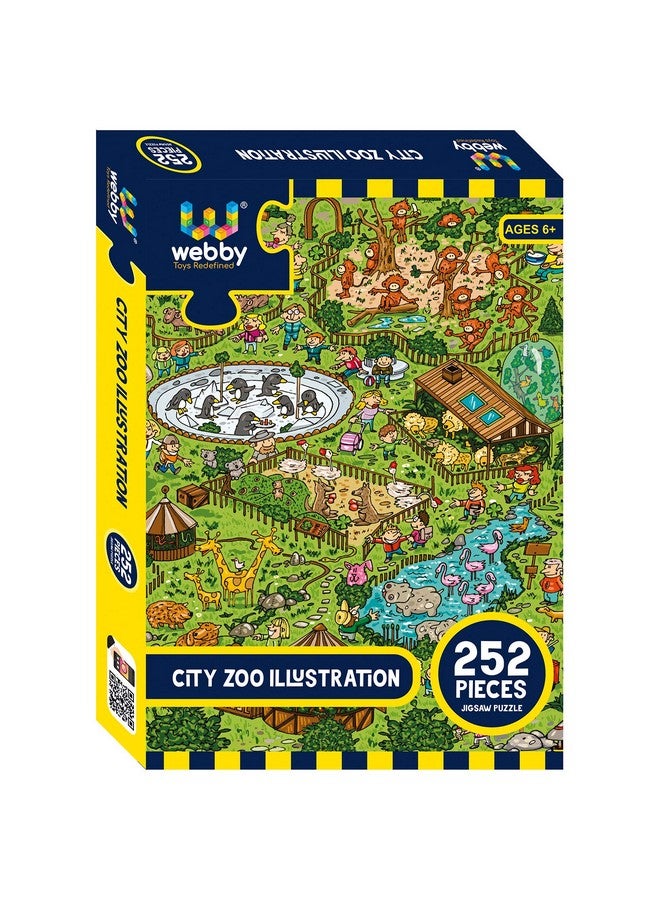 Webby City Zoo Illustration Jigsaw Puzzle, 252 Pieces - Image 1