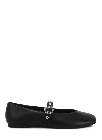 London Rag Mary Jane Ballerinas in Black