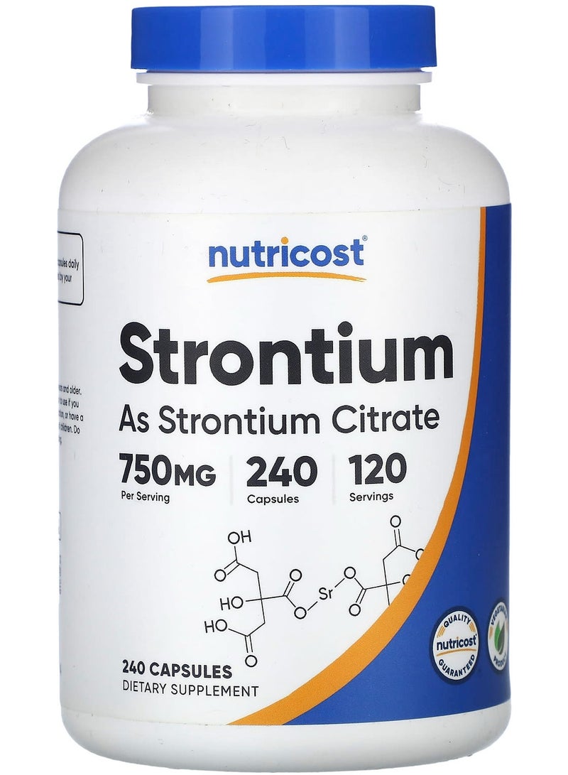 Strontium, 750 mg , 240 Capsules (375 mg per Capsule)