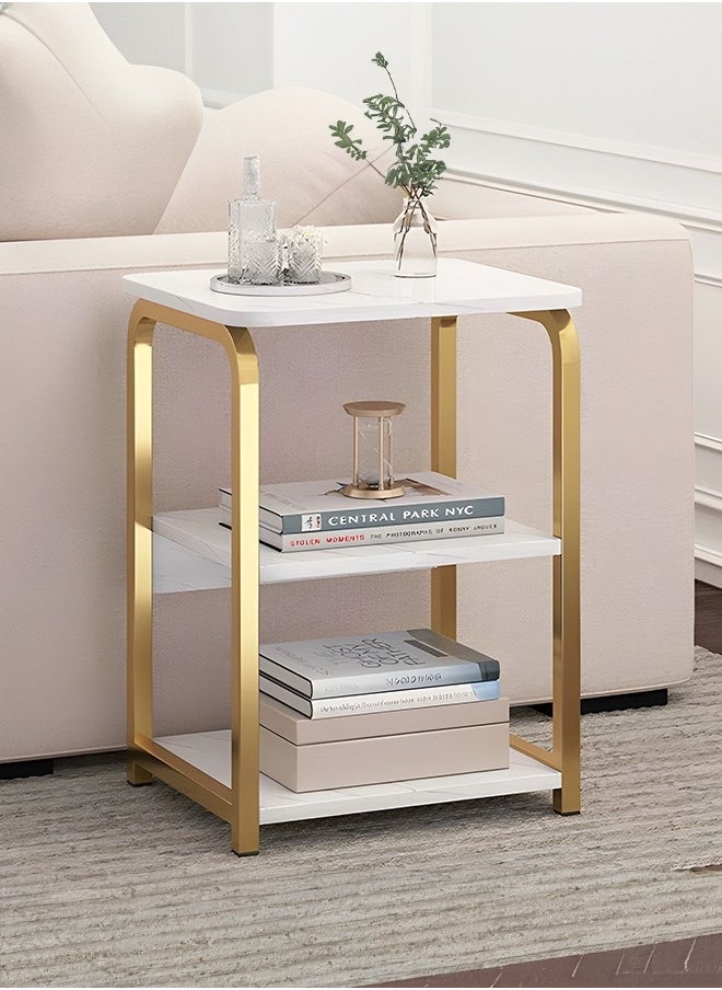 JOMILA Coffee Table with 3 Tier Storage Shelves Small Side Table for Small Spaces Sofa Table Bedside Table Small Table for Living Room Bedroom Sturdy Frame  Easy Assembly  - Image 1