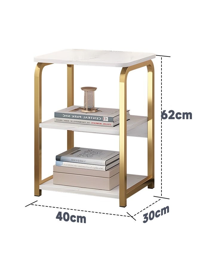 JOMILA Coffee Table with 3 Tier Storage Shelves Small Side Table for Small Spaces Sofa Table Bedside Table Small Table for Living Room Bedroom Sturdy Frame  Easy Assembly  - Image 2