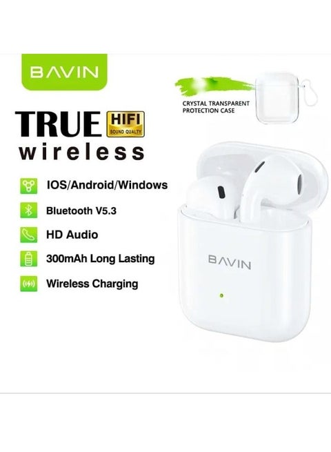 BAVIN BA35  Wireless Bluetooth Earphone Wireless Charging HiFi Stereo Sound Earbuds Touch Control