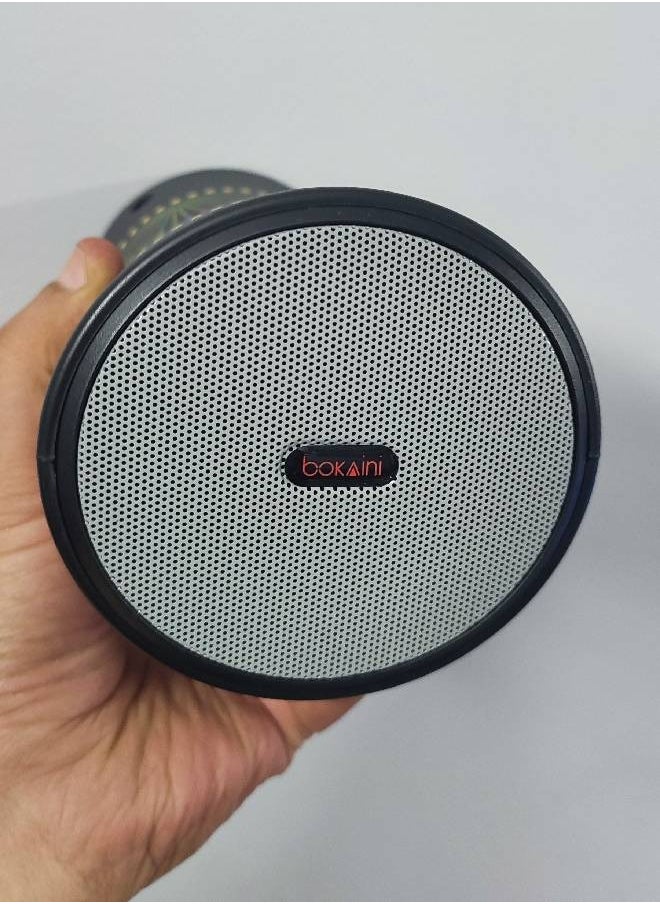Small drum-shaped Bluetooth speaker (5 in 1) supports installing a flash drive, memory card, LED flashlight, FM radio, microphone installation, solar charging or room light