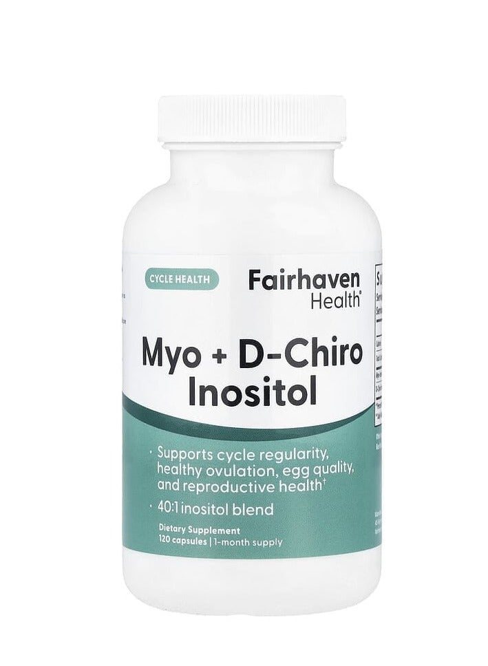fairhaven health Inositol Myo + D-Chiro 120 Capsules  - Image 1