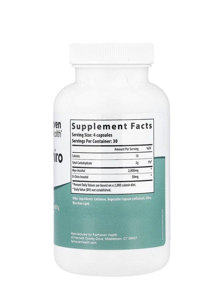 fairhaven health Inositol Myo + D-Chiro 120 Capsules  - Image 2