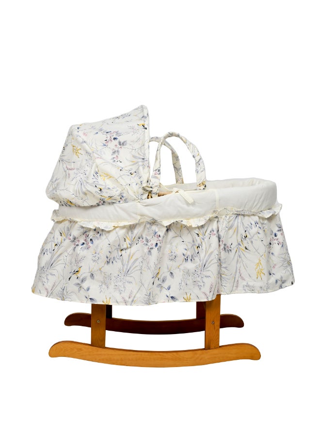 Kinder Valley Autumn Leaves Quilted Moses Basket With Natural Rocking Stand - Image 4