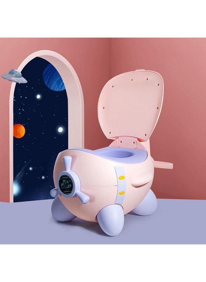 Arabest Potty Training Toilet,Children's toilet,Potty Training Seat, Toddler Potty Chair with Soft Seat, Removable Potty Pot,Little airplane Toilet Seat Potty (Pink) - Image 1
