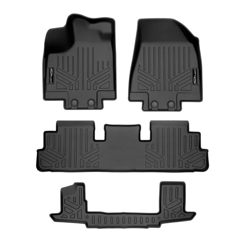 SMARTLINER Custom Fit Floor Mats 3 Row Liner Set Black for 2022-2023 Nissan Pathfinder