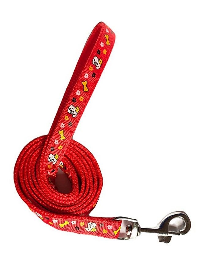 طوق نايلون مطبوع قابل للتعديل ومقود 15 مم - تصميم سريع الفتح وجيد التهوية، طوق لطيف سهل التثبيت مع جرس للكلاب الصغيرة والقطط - أحمر - Image 3