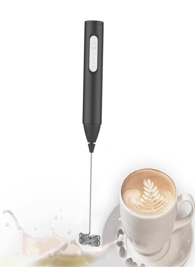 PONDI Rechargeable Milk Frother Gift Set, USB-C Handheld Electric Drink Mixer with Stainless Steel Whisk, Portable Foam Maker for Lattes, Matcha, Cappuccino, Frappes & Hot Chocolate – Black - Image 1