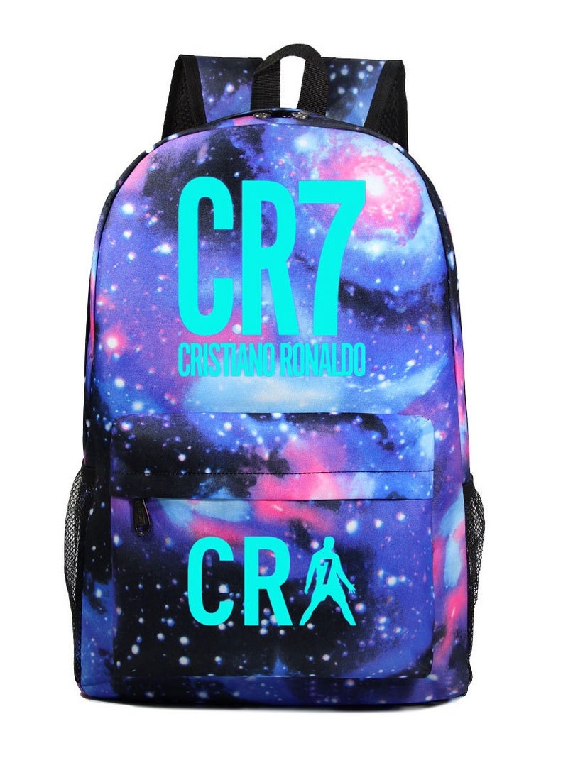 CR7 Blue Luminous Youth Casual Backpack 