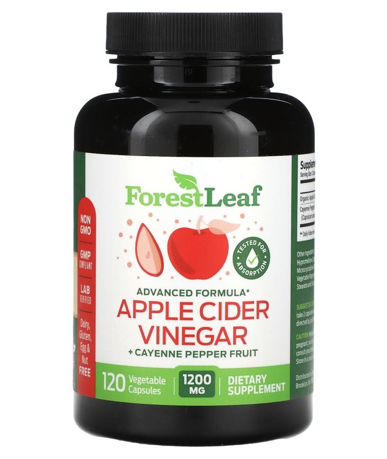 Apple Cider Vinegar + Cayenne Pepper Fruit 120 Vegetable Capsules
