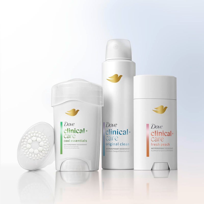 Dove Clinical + Care Antiperspirant Deodorant Invisible Solid Stick for Women Fresh Peach with Nourishing Serum 2.6 oz - Image 4