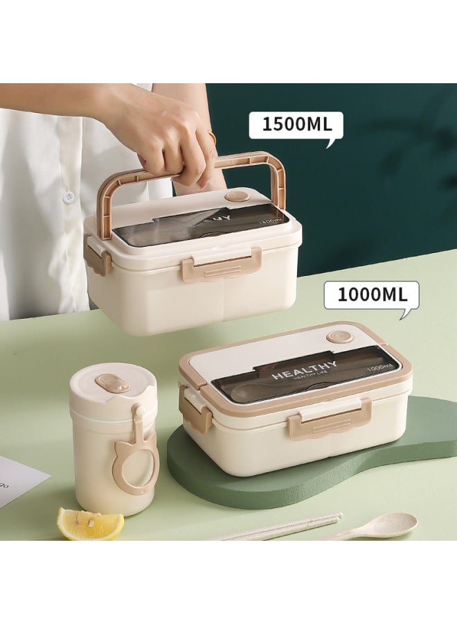Cross-border Compartment Lunch Box Rectangular Plastic Student Lunch Box Can Enter The Microwave Oven Lunch Box With Handle Fresh-keeping Box-Specifications:Insulation Bag  - Image 4