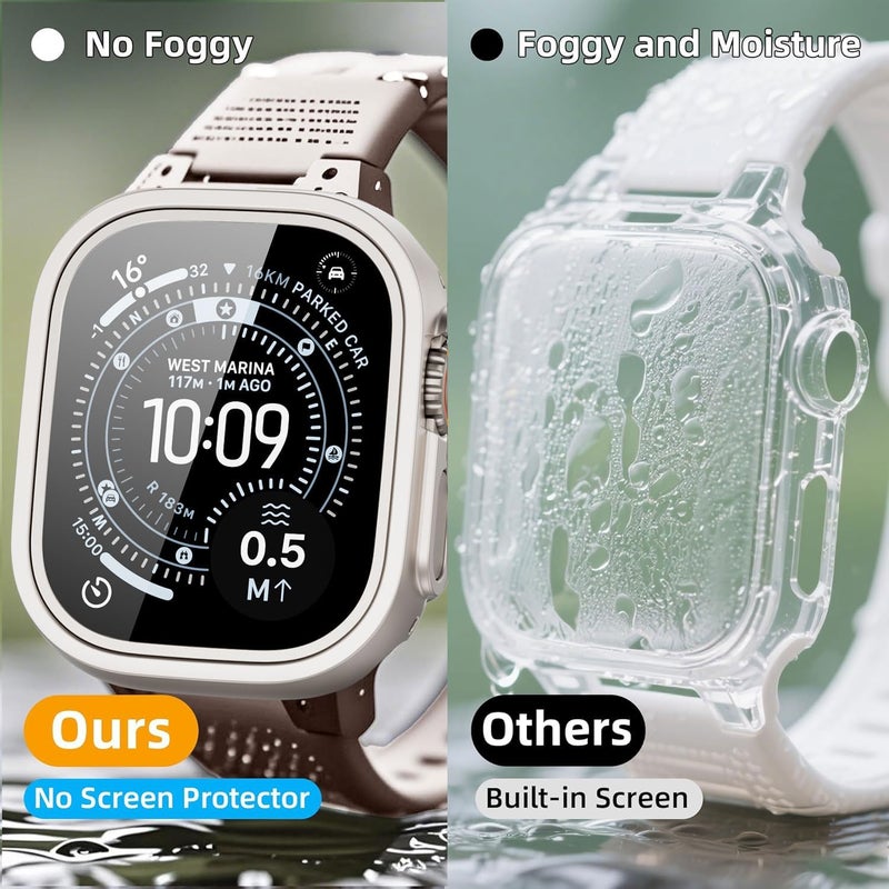 2 Pack [NO Screen Protector] Bumper Case for Apple Watch Ultra 3 (2025)/ Ultra 2 / Ultra 49mm, Slim Thin Shockproof Bumper Cover, Hard PC Protective Frame All-Around Edge, Starlight - Image 2