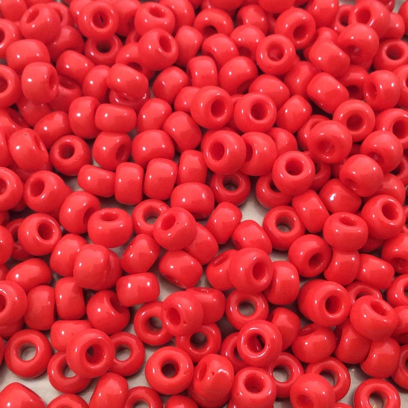 Miyuki Round Rocaille Seed Beads Size 6/0 Opaque Red Approx 20 Grams in 5 Inch Tube - Image 1