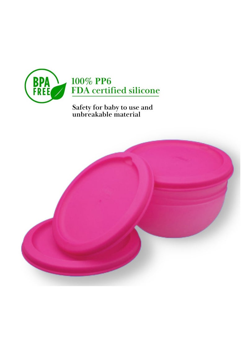 جابلو وعاء من السيليكون لتخزين طعام الأطفال، خالٍ من مادة BPA - حجم وسط (3 مجموعات - صندوق) - Image 2