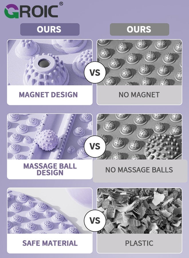 GROIC Foot Massage Mat with Magnets And 1 Massage Ball, Feet Massage Pad Anti Slip Outdoor Massage Mat, Reflexology Walk Massage Mat Multifunctional Relaxing Pressure Leg Pain Tool - Image 5