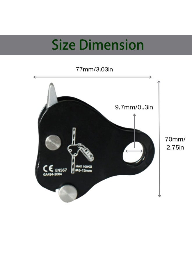 TodyJeyHo Climbing Elevator, Fallen Object Protection Rope, Clamping Device, Protective Equipment, Metal Alloy Self Locking Type, Used for Climbing, Tree Climbing, Tree Work, Cave Rescue - Image 3
