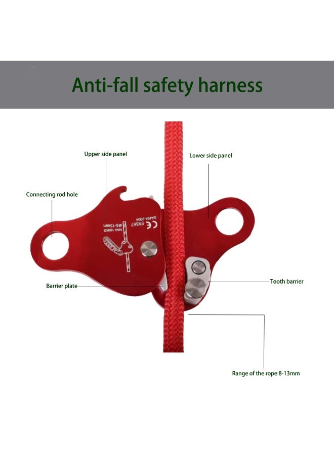 TodyJeyHo Climbing Elevator, Fallen Object Protection Rope, Clamping Device, Protective Equipment, Metal Alloy Self Locking Type, Used for Climbing, Tree Climbing, Tree Work, Cave Rescue - Image 2