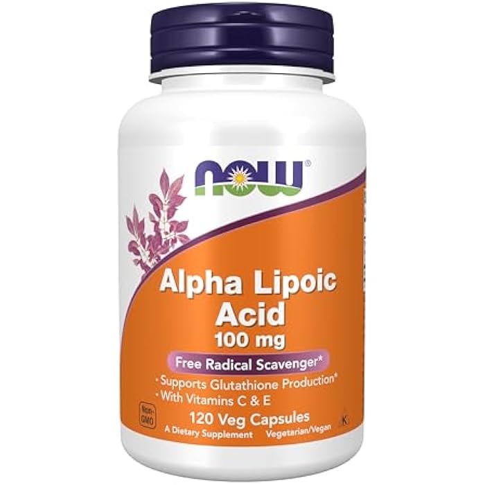 now Supplements, Alpha Lipoic Acid 100 mg with Vitamins C & E, Free Radical Scavenger*, 120 Veg Capsules - Image 1