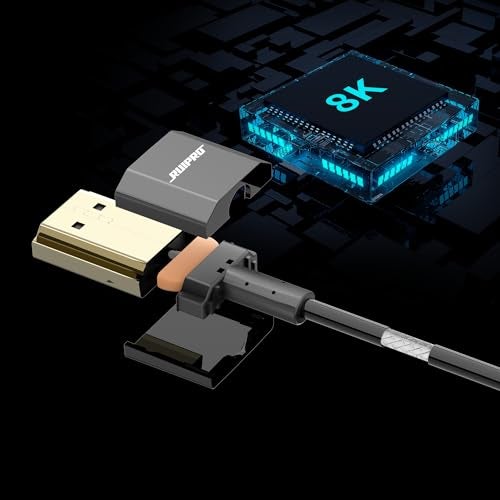 RUIPRO 8K Short HDMI Cable, Certified Ultra Thin HDMI 2.1 Cable 1.5FT 2 Pack, Ultra High Speed 48Gbps, Support 8K@60Hz 4K@120Hz, Dynamic HDR, eARC, Compatible with PS5/Xbox/Blu-ray/Projector - Image 4