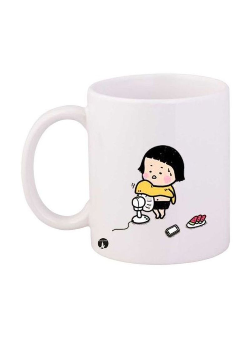 RKN Girl Printed Mug White/Beige/Black Standard Size