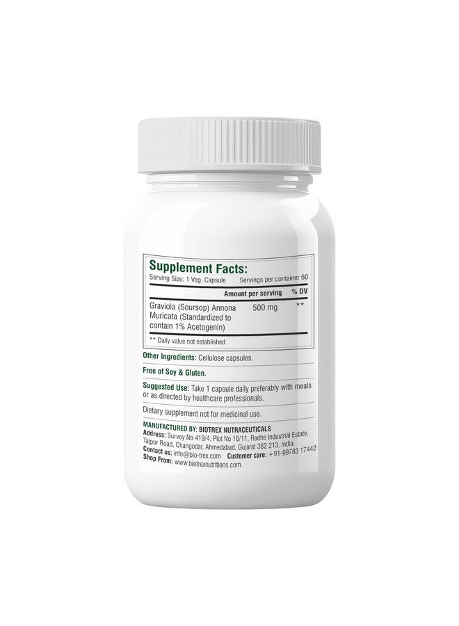 Biotrex Nutraceuticals Graviola 500mg - 60 Veg Capsules - Image 2