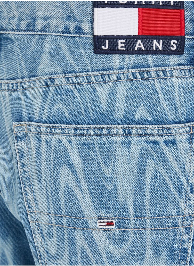 Mid Wash Straight Fit Jeans