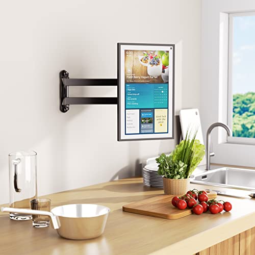WALI Mount for Echo Show 21, Echo Show 15, Adjustable Wall Mounting Bracket with Heavy Duty 15” Extension Arm, Rotate Tilt Swivel for Echo Show 21, Echo Show 15, Holds up to 33lbs, Black - Image 2