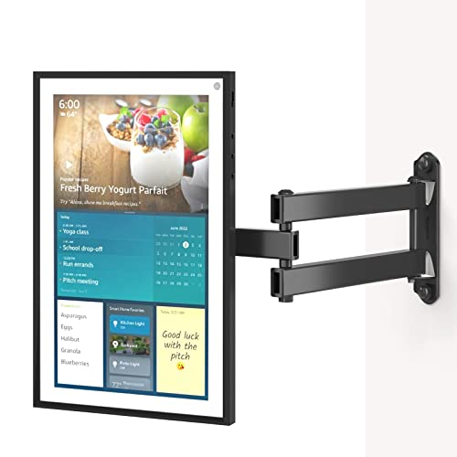 WALI Mount for Echo Show 21, Echo Show 15, Adjustable Wall Mounting Bracket with Heavy Duty 15” Extension Arm, Rotate Tilt Swivel for Echo Show 21, Echo Show 15, Holds up to 33lbs, Black - Image 1