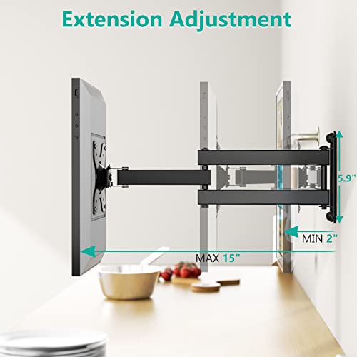 WALI Mount for Echo Show 21, Echo Show 15, Adjustable Wall Mounting Bracket with Heavy Duty 15” Extension Arm, Rotate Tilt Swivel for Echo Show 21, Echo Show 15, Holds up to 33lbs, Black - Image 5