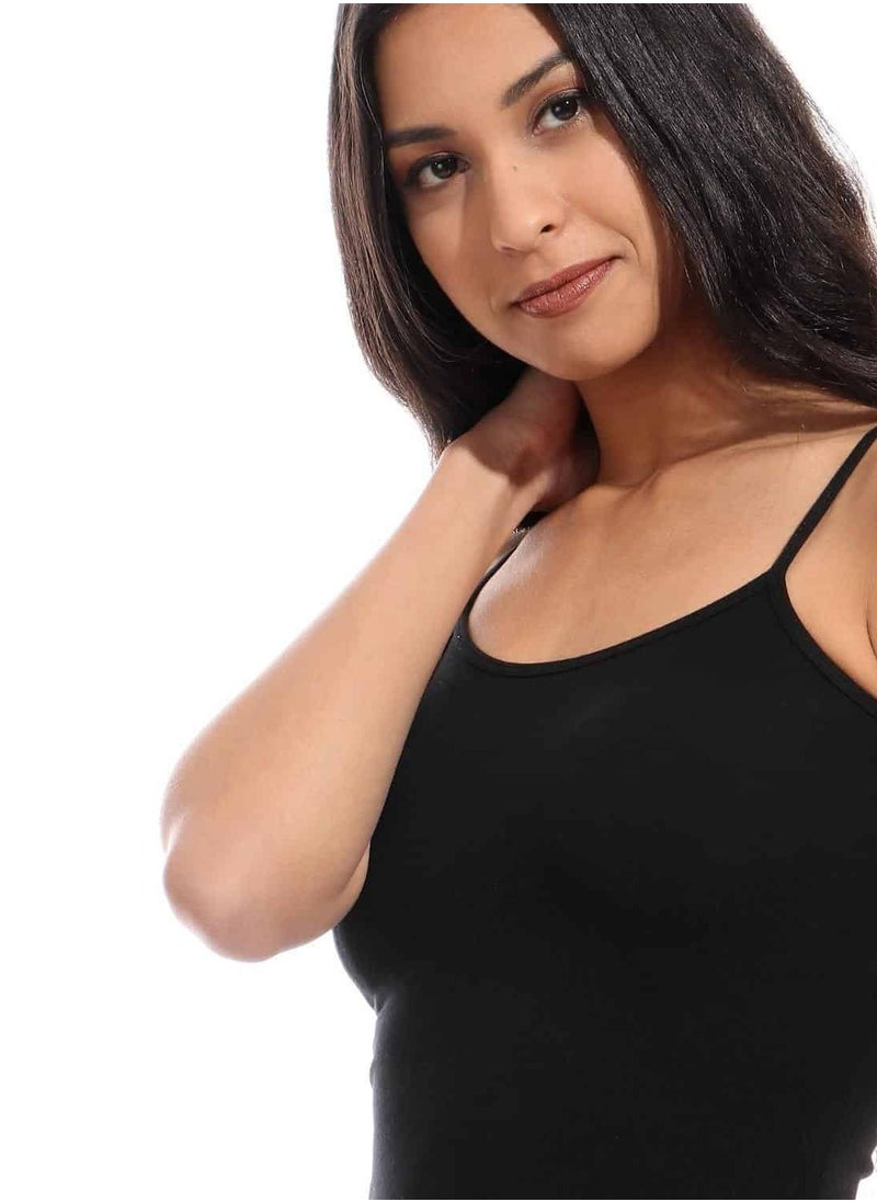 COTTONIL - Basic Cotton Spaghetti Strap Camisole Tank Top - Image 1