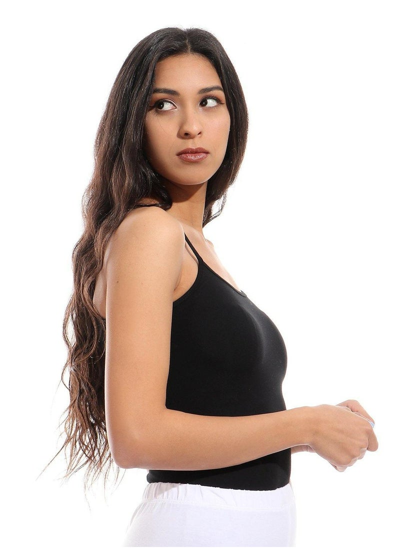 COTTONIL - Basic Cotton Spaghetti Strap Camisole Tank Top - Image 1