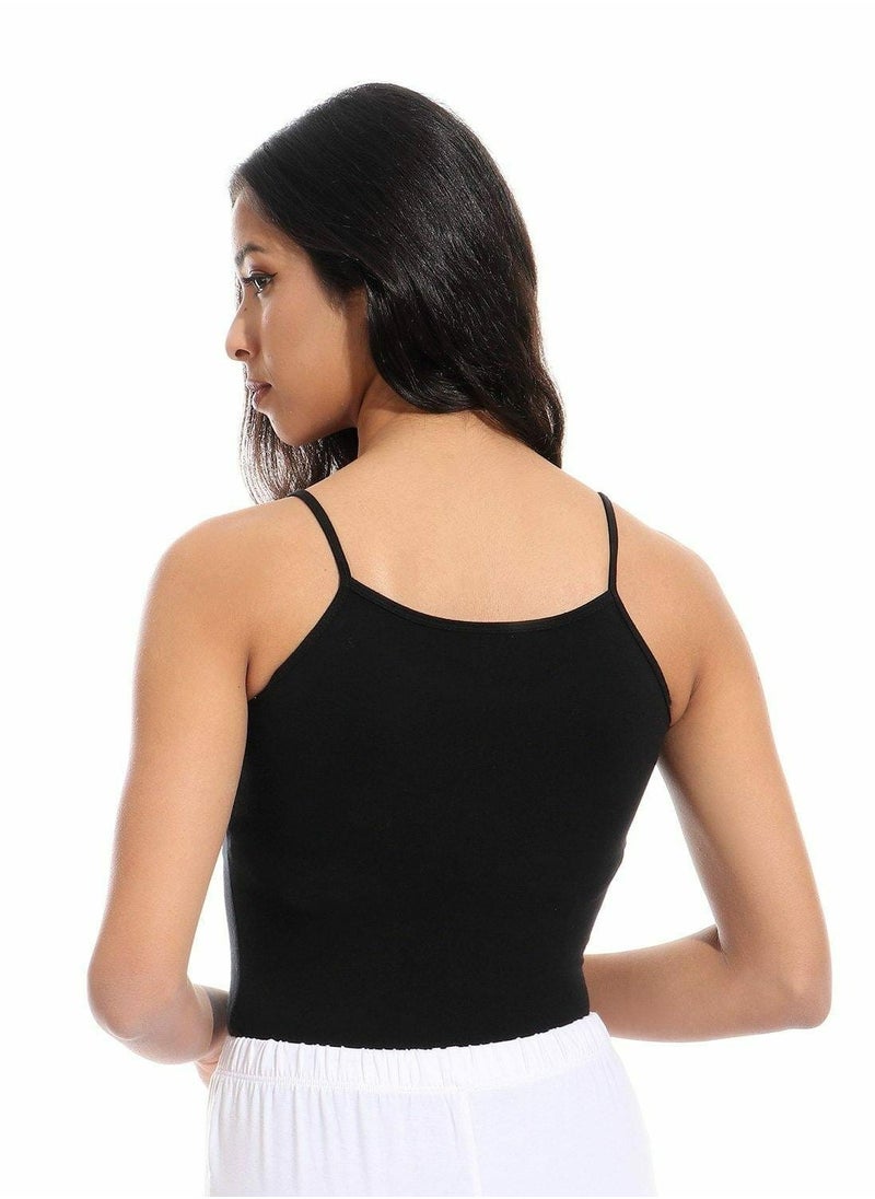 COTTONIL - Basic Cotton Spaghetti Strap Camisole Tank Top - Image 1